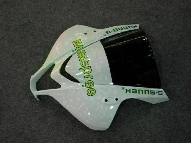 2007-2008 Honda CBR600RR Motorcycle Fairing - White Green Glossy Black Hannspree Canada