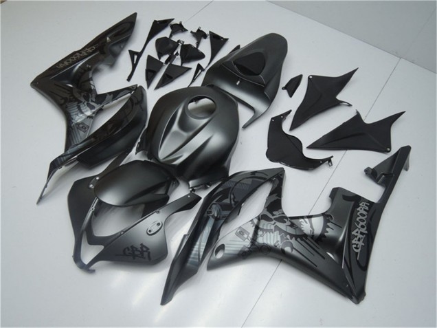 2007-2008 Honda CBR600RR Motorcycle Fairings - Matte Black Graffiti Canada