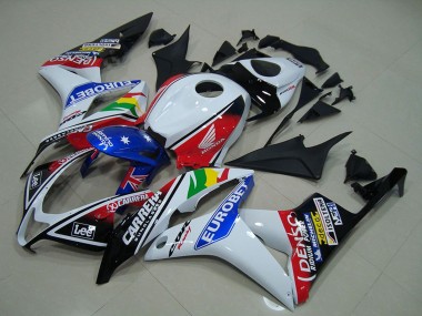 Cheap 2007-2008 Honda CBR600RR Motorcycle Fairings - White Red Blue Glossy Black EuroBet Canada