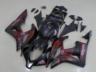 Cheap 2007-2008 Honda CBR600RR Motorcycle Fairings - Matte Black Red Skull Canada