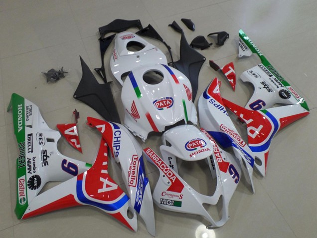 2007-2008 Honda CBR600RR Motorcycle Fairings - White Red Blue Green Pata 6 Canada