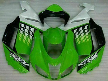 Cheap 2007-2008 Kawasaki ZX6R Motorcycle Fairings - Green White Ninja Canada