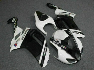 Cheap 2007-2008 Kawasaki ZX6R Motorcycle Fairings - Black White Elf Canada