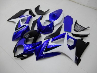 Cheap 2007-2008 Suzuki GSXR 1000 Motorcycle Fairings - White Blue Black No Decal Canada