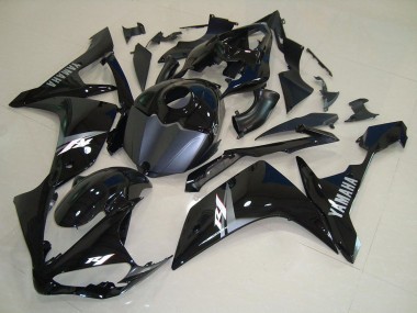 Cheap 2007-2008 Yamaha YZF R1 Motorcycle Fairings - Glossy Black Matte Black White Decal Canada