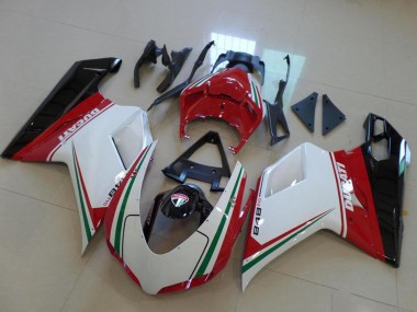 Cheap 2007-2014 Ducati 848 Motorcycle Fairing - White Red Green Glossy Black Canada