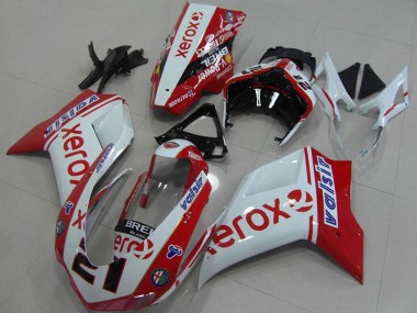 Cheap 2007-2014 Ducati 848 1098 1198 Motorcycle Fairings - White Red Glossy Black Valsir Xerox OEM Style 21 Canada