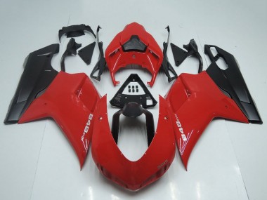 Cheap 2007-2014 Ducati 848 Motorcycle Fairings - Red Matte Black OEM Style Canada