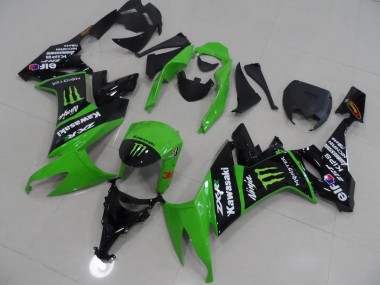 Cheap 2008-2010 Kawasaki ZX10R Motorcycle Fairings - Green Glossy Black Monster Canada