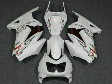 Cheap 2008-2012 Kawasaki EX250 Motorcycle Fairings - White Red Canada