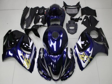 Cheap 2008-2020 Suzuki GSXR 1300 Hayabusa Motorcycle Fairings - Dark Blue White Gold Canada