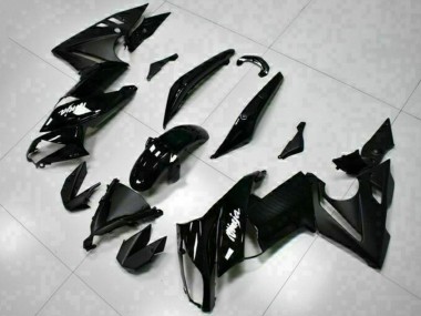 Cheap 2009-2011 Kawasaki EX650 Motorcycle Fairings - Glossy Black White Decal Canada