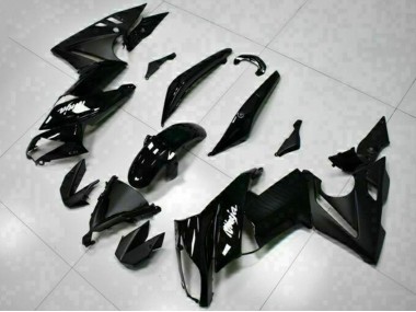 Cheap 2009-2011 Kawasaki EX650 Motorcycle Fairings - Glossy Black White Decal Canada