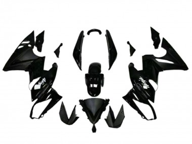 Cheap 2009-2011 Kawasaki EX650 Motorcycle Fairings - Glossy Black White Decal Canada