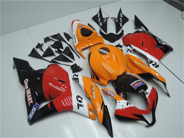 2009-2012 Honda CBR600RR Full Motorcycle Fairing Kits - Orange White Red Glossy Black Repsol Canada