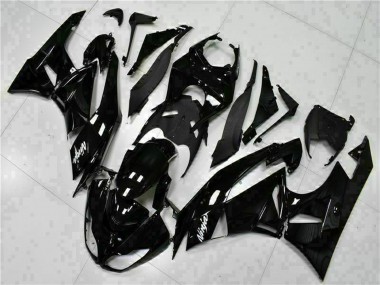 Cheap 2009-2012 Kawasaki ZX6R Motorcycle Fairings - Glossy Black White Ninja Canada