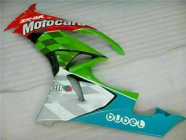2009-2012 Kawasaki ZX6R Motorcycle Fairings - Green White Red Black Blue Motocard Canada
