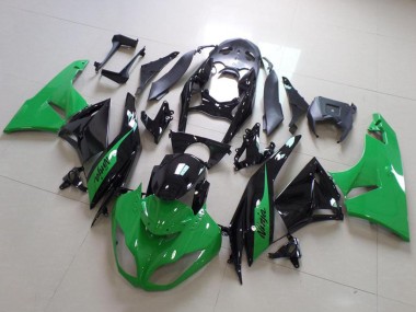 Cheap 2009-2012 Kawasaki ZX6R Motorcycle Fairing - Green Glossy Black Canada