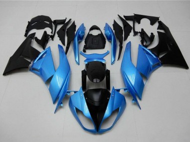 Cheap 2009-2012 Kawasaki ZX6R Motorcycle Fairings - Light Blue Glossy Black Canada