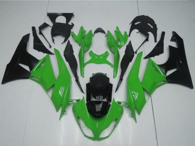 Cheap 2009-2012 Kawasaki ZX6R Motorcycle Fairing Kits - Green Glossy Black Canada