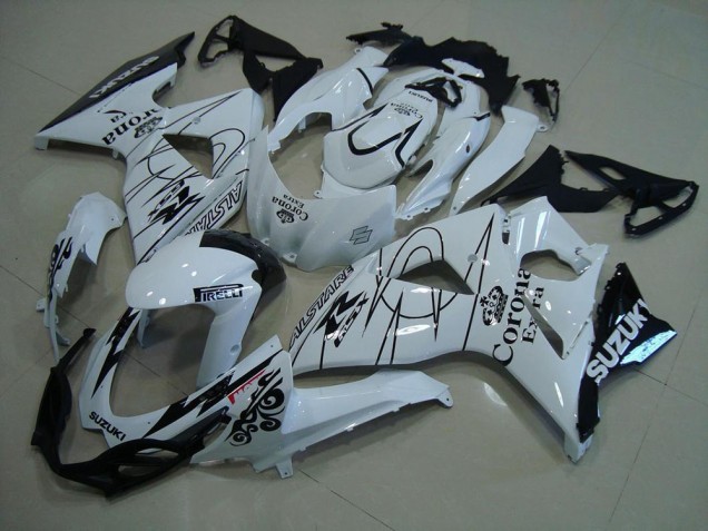 2009-2016 Suzuki GSXR 1000 Motorcycle Fairings - White Black Corona Canada