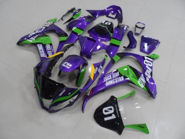 Cheap 2011-2015 Kawasaki ZX10R Motorcycle Fairings - Purple Green Black White Trick Star Gangstar Eva Racing 01 Canada
