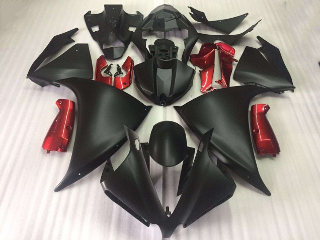 2012-2014 Yamaha YZF R1 Motorcycle Fairings - Matte Black Glossy Red Canada
