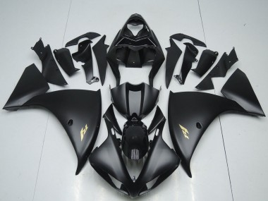 Cheap 2012-2014 Yamaha YZF R1 Motorcycle Fairings - Glossy Black Matte Black Gold Decals Canada