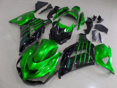 Cheap 2012-2024 Kawasaki ZX14R ZZR1400 Motorcycle Fairings - Green Glossy Black Canada