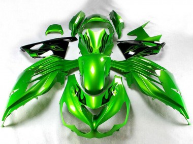 Cheap 2012-2024 Kawasaki ZX14R ZZR1400 Motorcycle Fairing - Green Glossy Black Canada