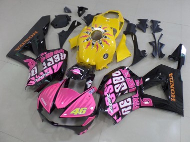 Cheap 2013-2026 Honda CBR600RR Motorcycle Fairings - Yellow Pink Glossy Black Rossi 46 Canada