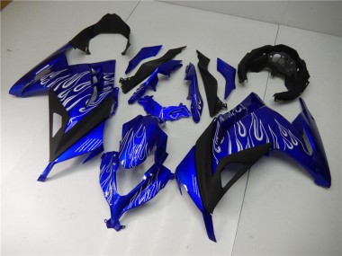 Cheap 2013-2024 Kawasaki Ninja 300 EX300R Motorcycle Fairings - Blue Black White Flame Canada