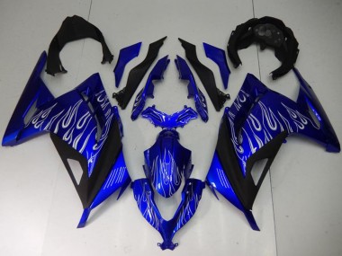 Cheap 2013-2024 Kawasaki Ninja 300 EX300R Motorcycle Fairings - Blue Black White Flame Canada