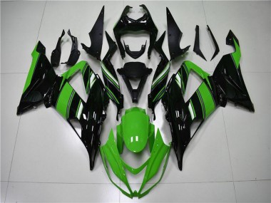 Cheap 2013-2018 Kawasaki ZX6R Bike Fairings - Green Glossy Black Canada