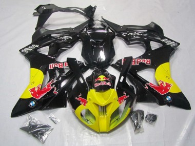 Cheap 2009-2014 BMW S1000RR Motorcycle Fairings - Glossy Black Yellow Red Bull Canada