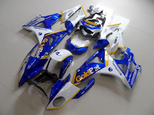 2009-2014 BMW S1000RR Motorcycle Fairings - White Yellow Blue GoldBet Canada