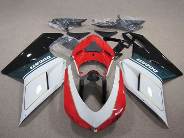 Cheap 2007-2014 Ducati 848 1098 1198 Motorcycle Fairing Kits - White Red Glossy Black Canada