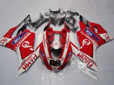 Cheap 2011-2014 Ducati 1199 Motorcycle Fairings - White Red Fiamm Ficc Canada
