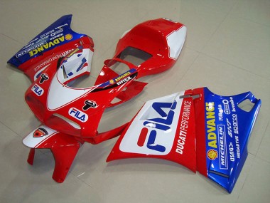 Cheap 1993-2005 Ducati 748 Motorcycle Fairings - White Red Blue Fila Canada