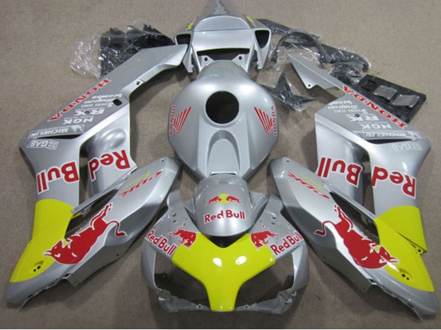 2004-2005 Honda CBR1000RR Motorcycle Fairings - Silver Yellow Red Bull Canada