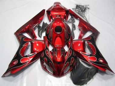 Cheap 2006-2007 Honda CBR1000RR Motorcycle Fairing - Red Glossy Black Flame Canada