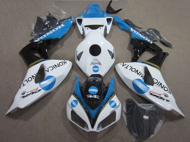 Cheap 2006-2007 Honda CBR1000RR Motorcycle Fairings - White Light Blue Glossy Black Konica Minolta Canada