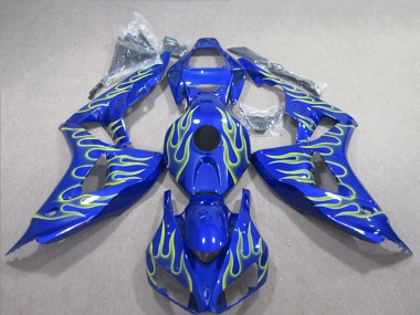 Cheap 2006-2007 Honda CBR1000RR Motorcycle Fairings - Blue Green Flame Canada