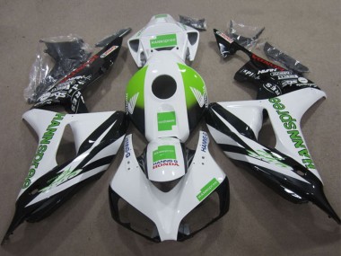 Cheap 2006-2007 Honda CBR1000RR Motorcycle Fairings - White Green Glossy Black Hannspree Canada