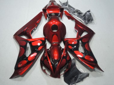 Cheap 2006-2007 Honda CBR1000RR Motorcycle Fairings - Red Glossy Black Flame Canada