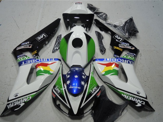 2006-2007 Honda CBR1000RR Motorcycle Fairings - White Green Red Yellow Blue Glossy Black Carrera EuroBet Lee Canada