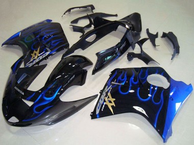 Cheap 1996-2007 Honda CBR1100XX Blackbird Abs Motorcycle Fairings - Glossy Black Blue Flame Canada