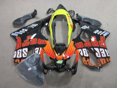 Cheap 2004-2007 Honda CBR600 F4i Motorcycle Fairings - Yellow Orange Glossy Black Rossi 46 Canada