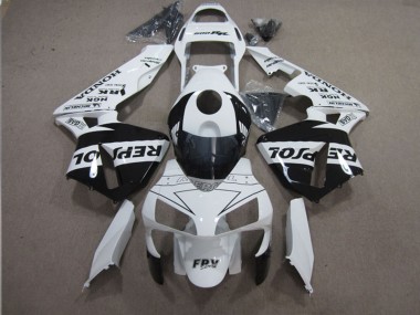 Cheap 2003-2004 Honda CBR600RR Motorcycle Fairings - White Glossy Black Repsol Canada