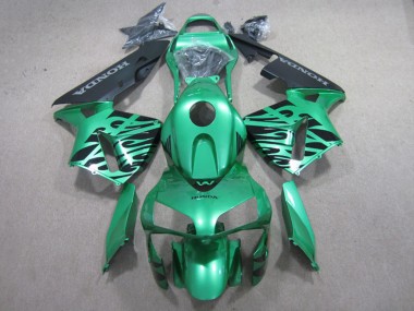 Cheap 2003-2004 Honda CBR600RR Motorcycle Fairings - Green Black Flame Canada